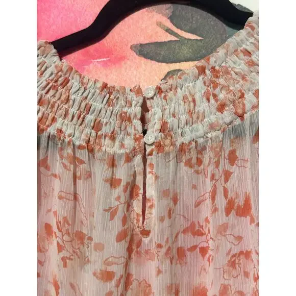 Simply Vera - Vera Wang - Sheer Floral Long Summer Dress - Size M - Picture 4 of 6